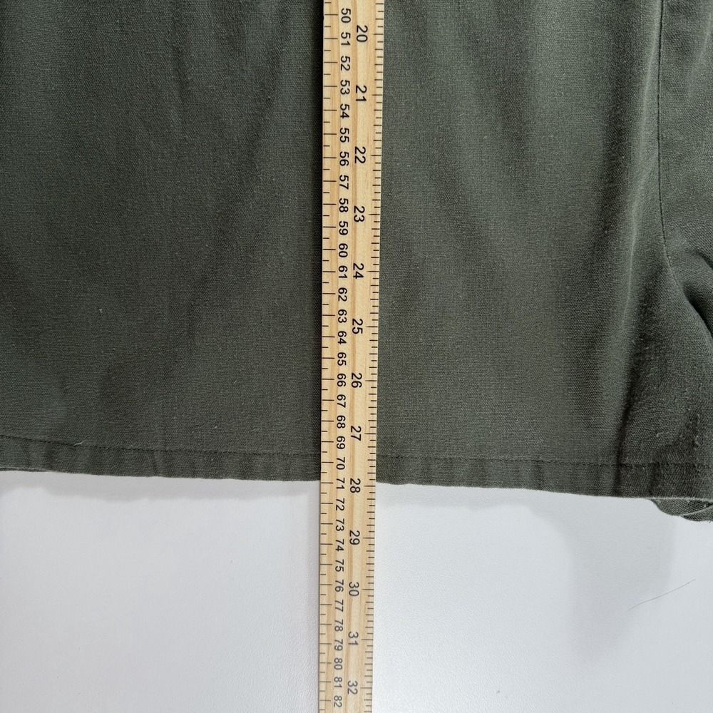 Linen blend lagenlook short overalls romper olive green boho 3XL - Picture 7 of 11